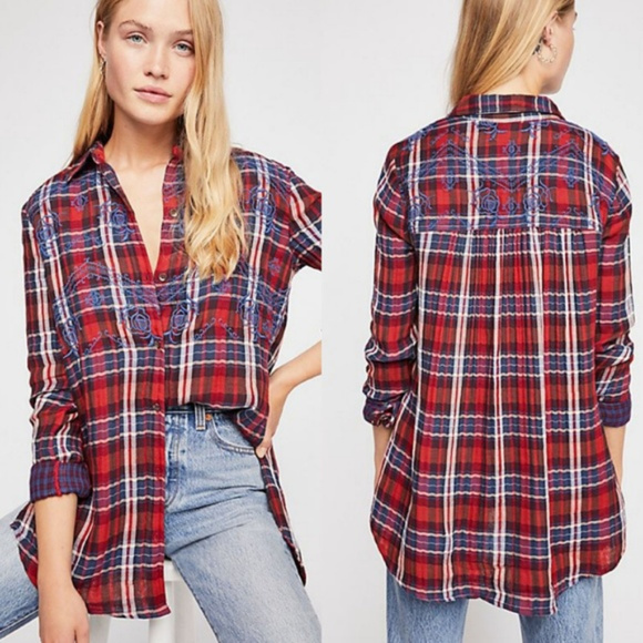 Free People Tops - 🆕 Free People Magical Plaid Button Down